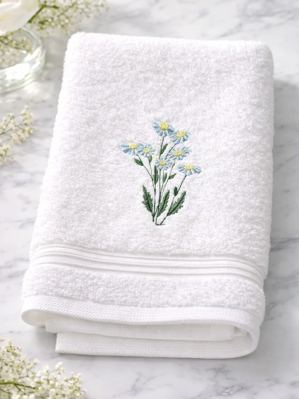 Guest Towel, Terry, Botanical Embroidered - Image 2
