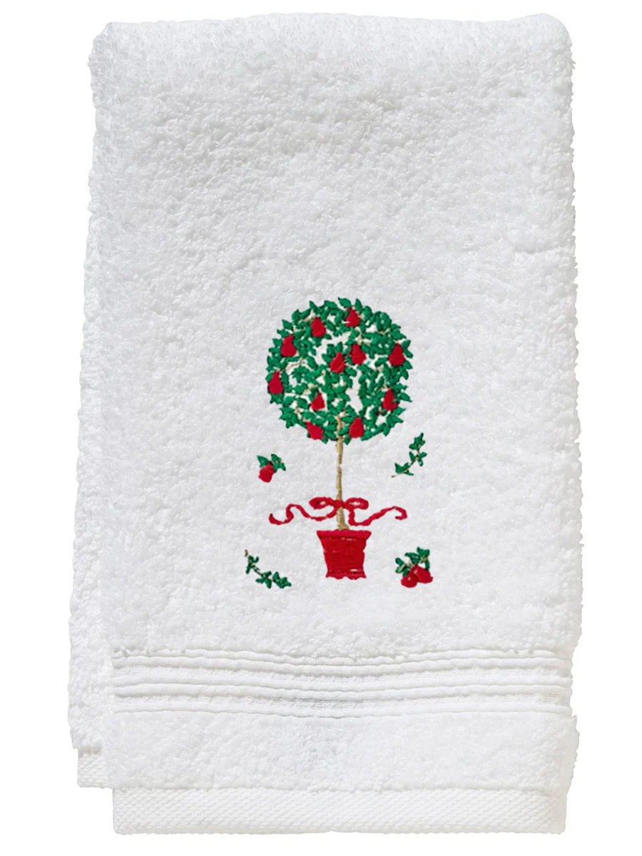 Guest Towel, Terry, Chinoiserie Christmas Tree - Image 8