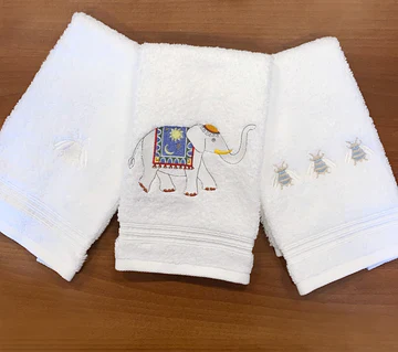 Guest Towel, Terry, Embroidered Chinoiserie - Image 8