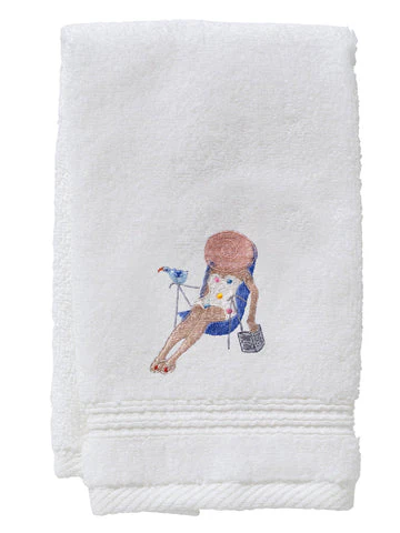 Guest Towel, Terry, Embroidered People - Image 3