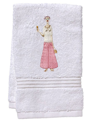 Guest Towel, Terry, Embroidered People - Image 4