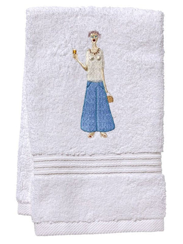 Guest Towel, Terry, Embroidered People - Image 5