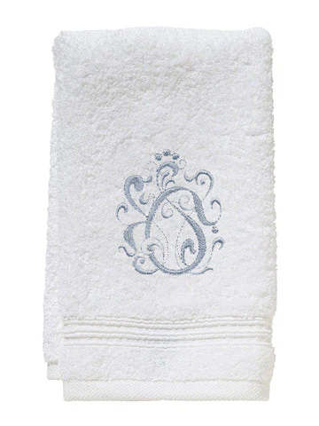 Guest Towel, Terry, Embroidered Scrolls - Image 5