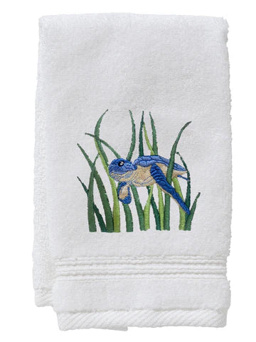 Guest Towel, Terry, Embroidered Sea Life - Image 3