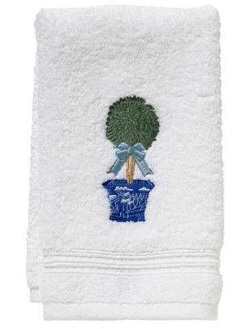 Guest Towel, Terry, Embroidered Topiary - Image 2