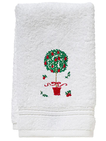 Guest Towel, Terry, Embroidered Topiary - Image 3