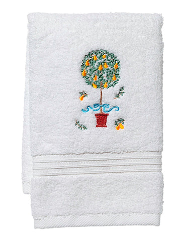 Guest Towel, Terry, Embroidered Topiary - Image 7