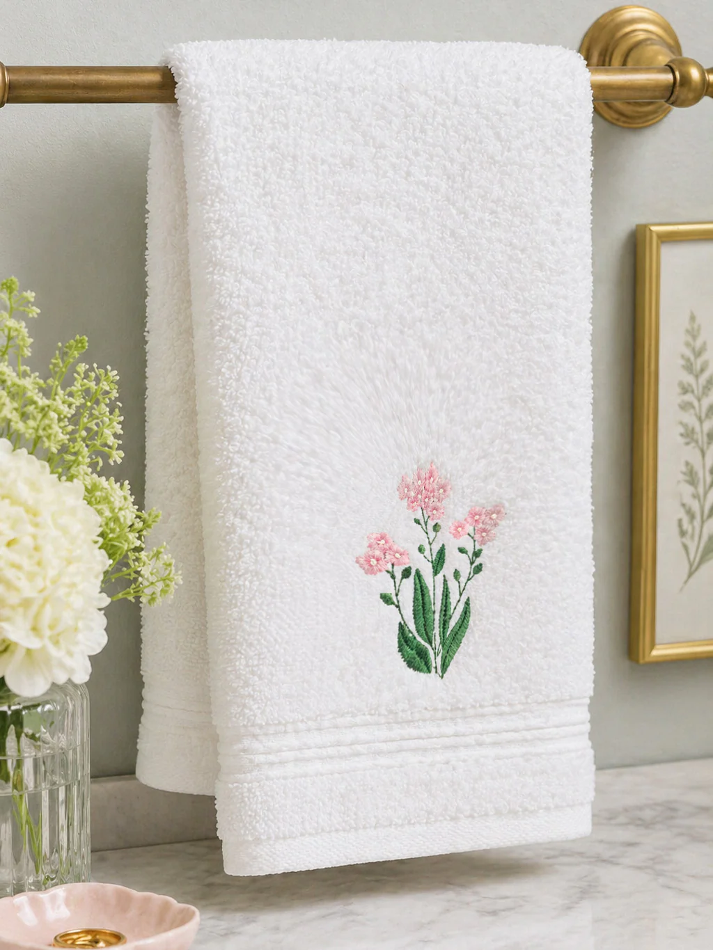 Guest Towel, Terry, Embroidered Blooms - Image 7