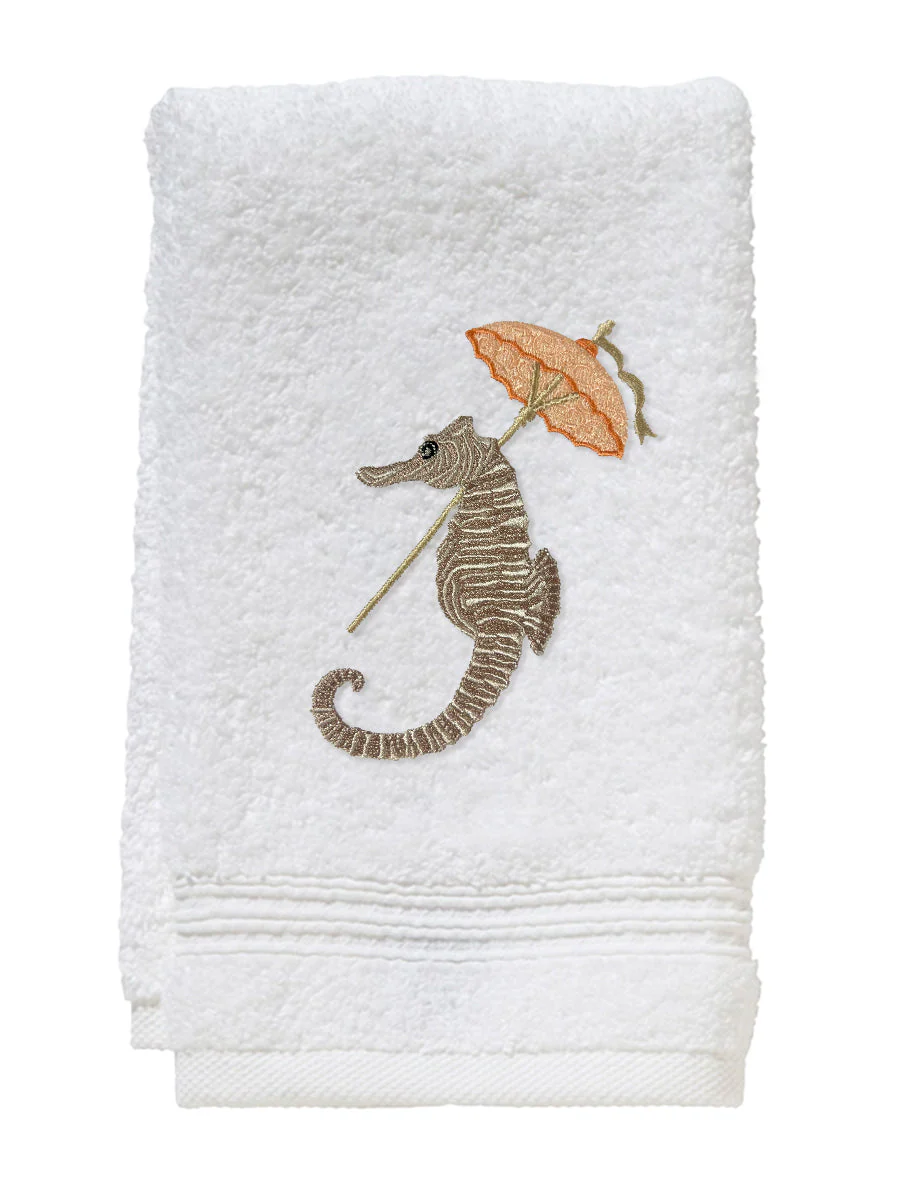 Guest Towel, Terry, Seahorse Umbrella - Image 2
