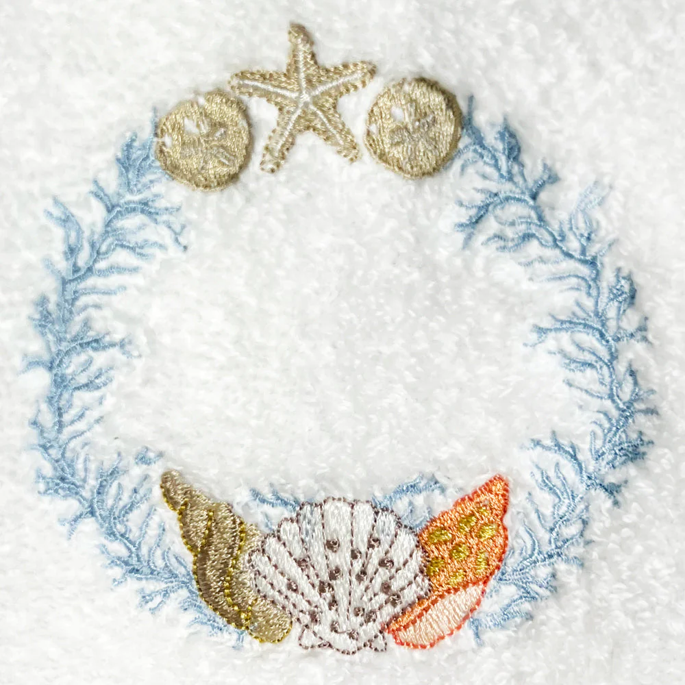 Guest Towel, Terry, Shell Wreath - Image 3