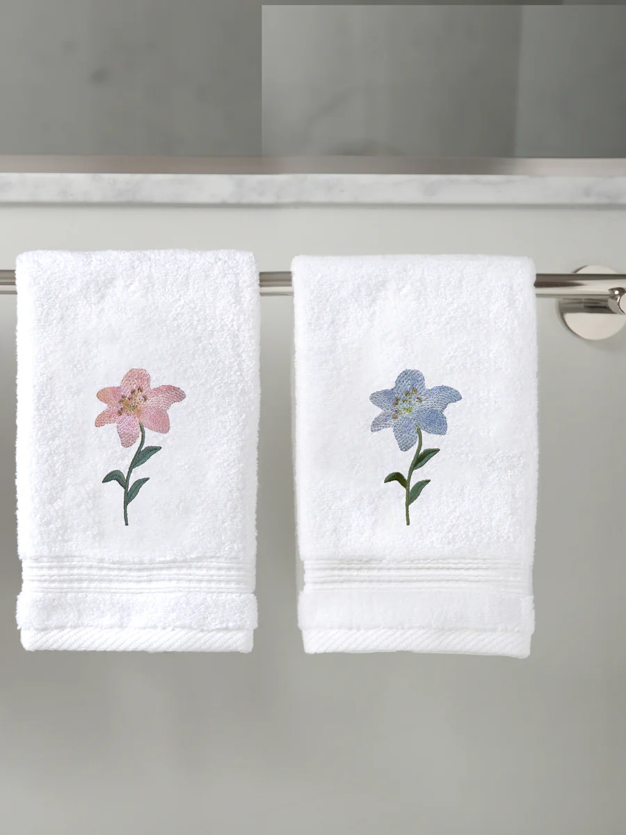 Guest Towel, Terry, Starburst Lily - Image 3