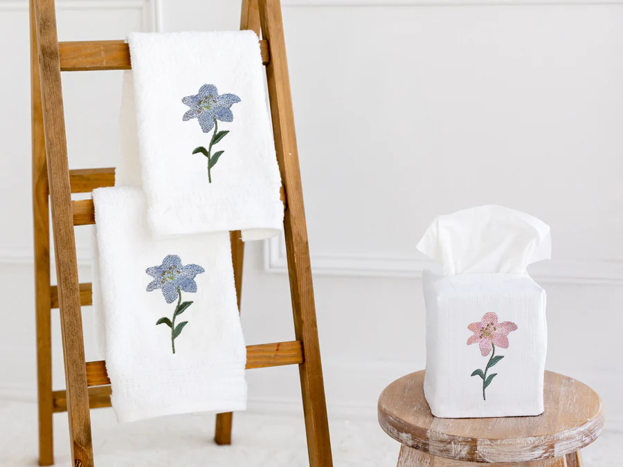Guest Towel, Terry, Starburst Lily - Image 4