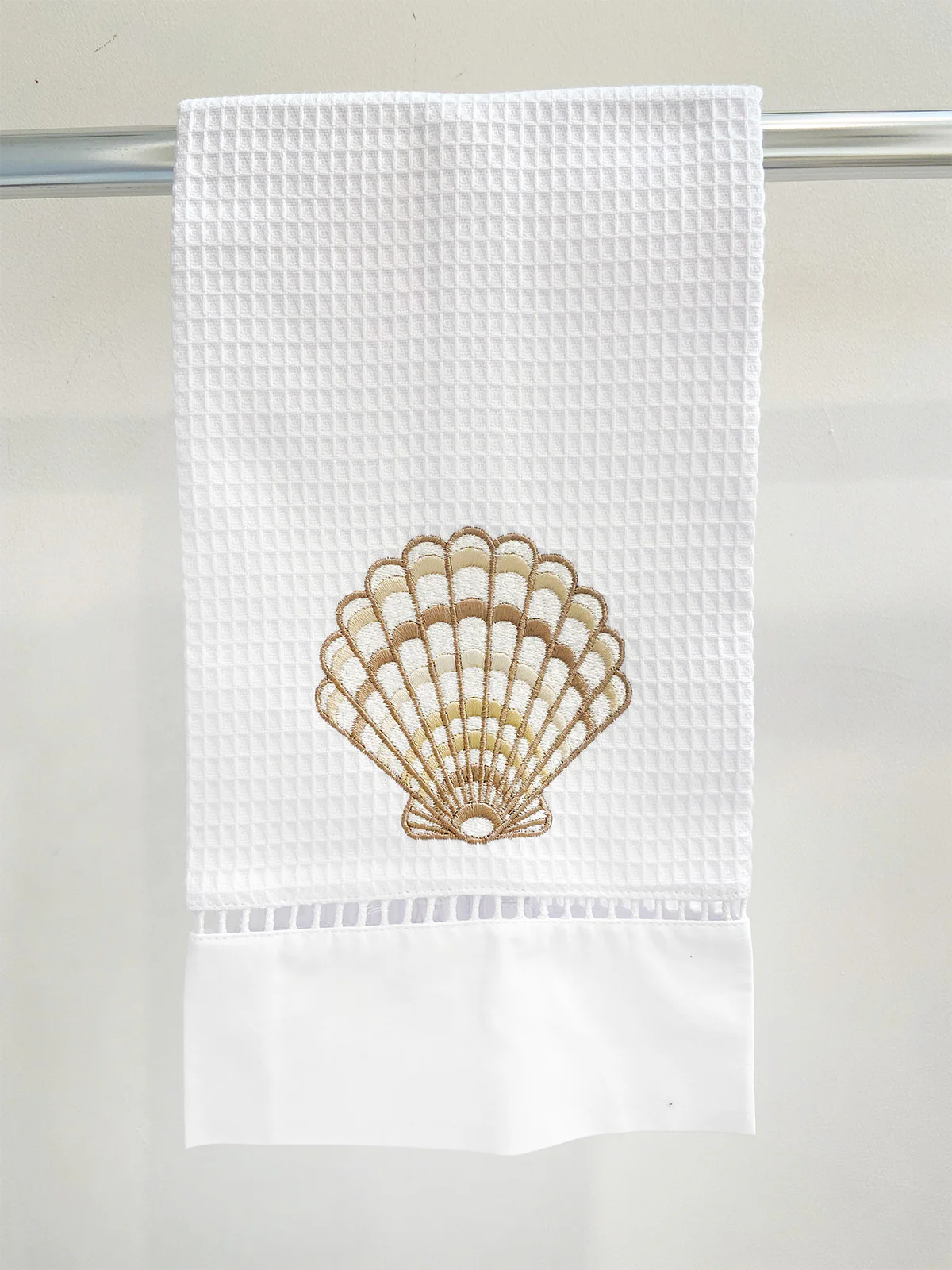 Guest Towel, Waffle Weave, Clam (Beige) - Image 2
