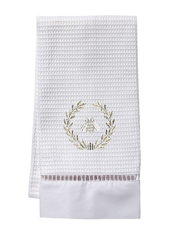 Guest Towel, Ladder lace, Embroidered Bees - Image 3