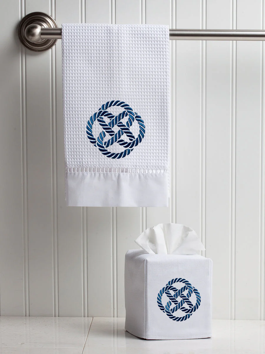 Guest Towel, Waffle Weave, Sailor's Knot (Navy) - Image 2