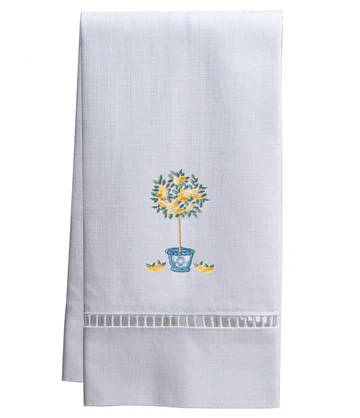 Guest Towel, White Linen/Cotton & Ladder Lace Embroidered - Image 10