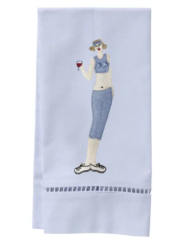 Guest Towel, White Linen/Cotton & Ladder Lace Embroidered - Image 13