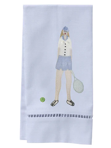 Guest Towel, White Linen/Cotton & Ladder Lace Embroidered - Image 14