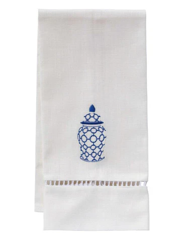 Guest Towel, White Linen/Cotton & Ladder Lace Embroidered - Image 17