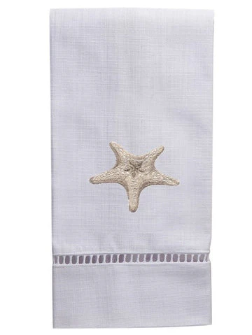 Guest Towel, White Linen/Cotton & Ladder Lace Embroidered - Image 2