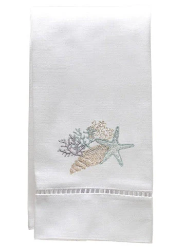 Guest Towel, White Linen/Cotton & Ladder Lace Embroidered - Image 3