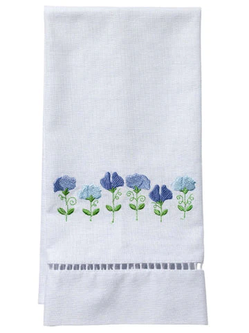 Guest Towel, White Linen/Cotton & Ladder Lace Embroidered - Image 4