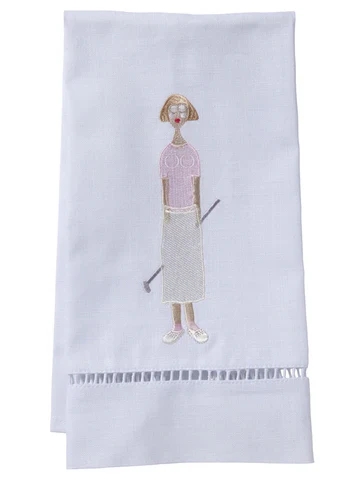 Guest Towel, White Linen/Cotton & Ladder Lace Embroidered - Image 5
