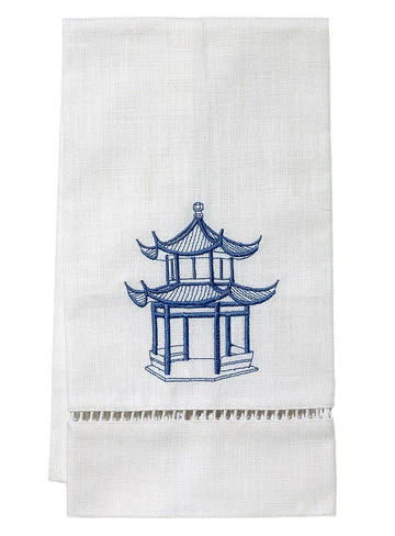 Guest Towel, White Linen/Cotton & Ladder Lace Embroidered - Image 6