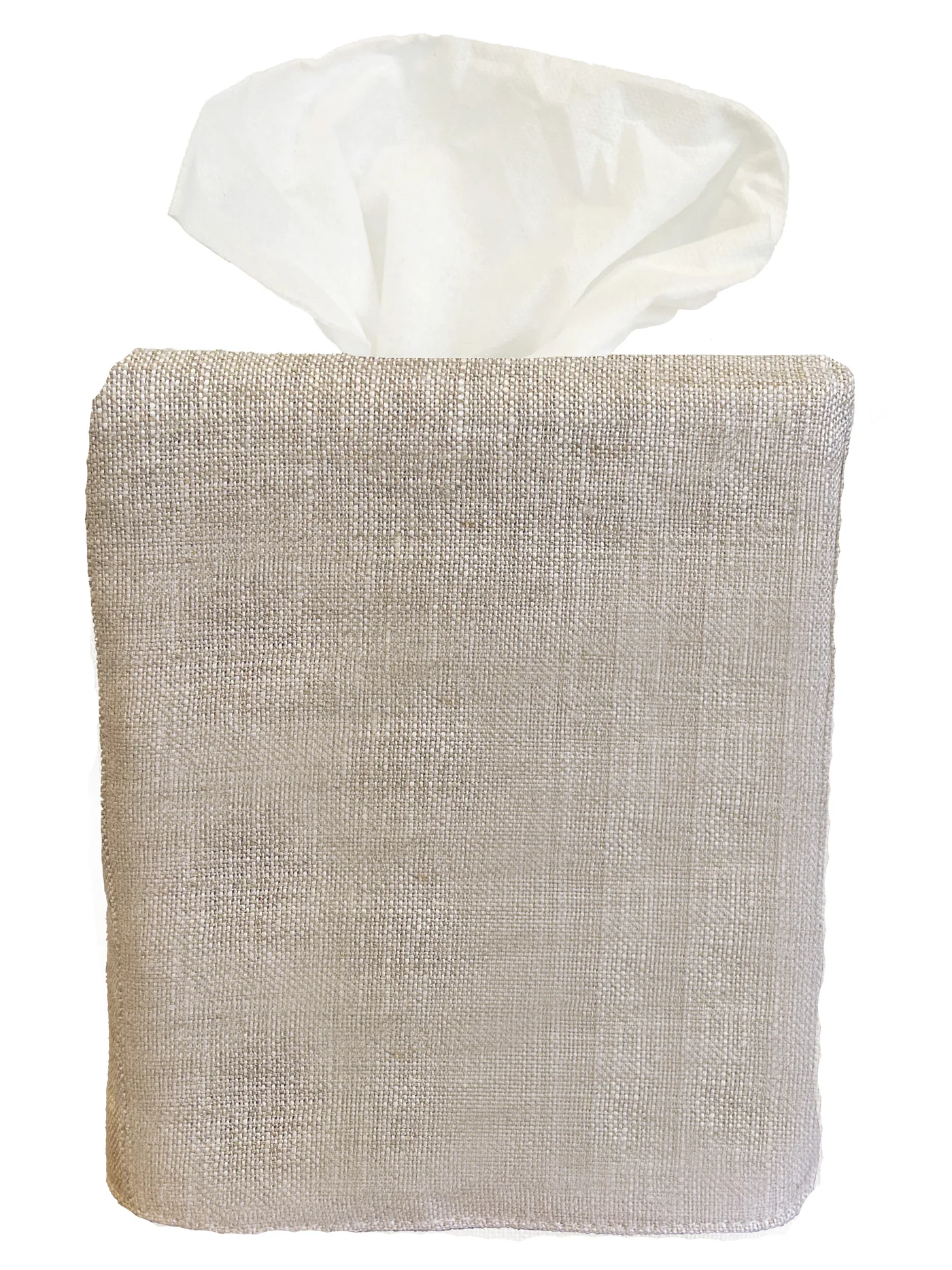 Tissue Box Cover - Natural Linen / Cotton, No Embroidery - Image 2