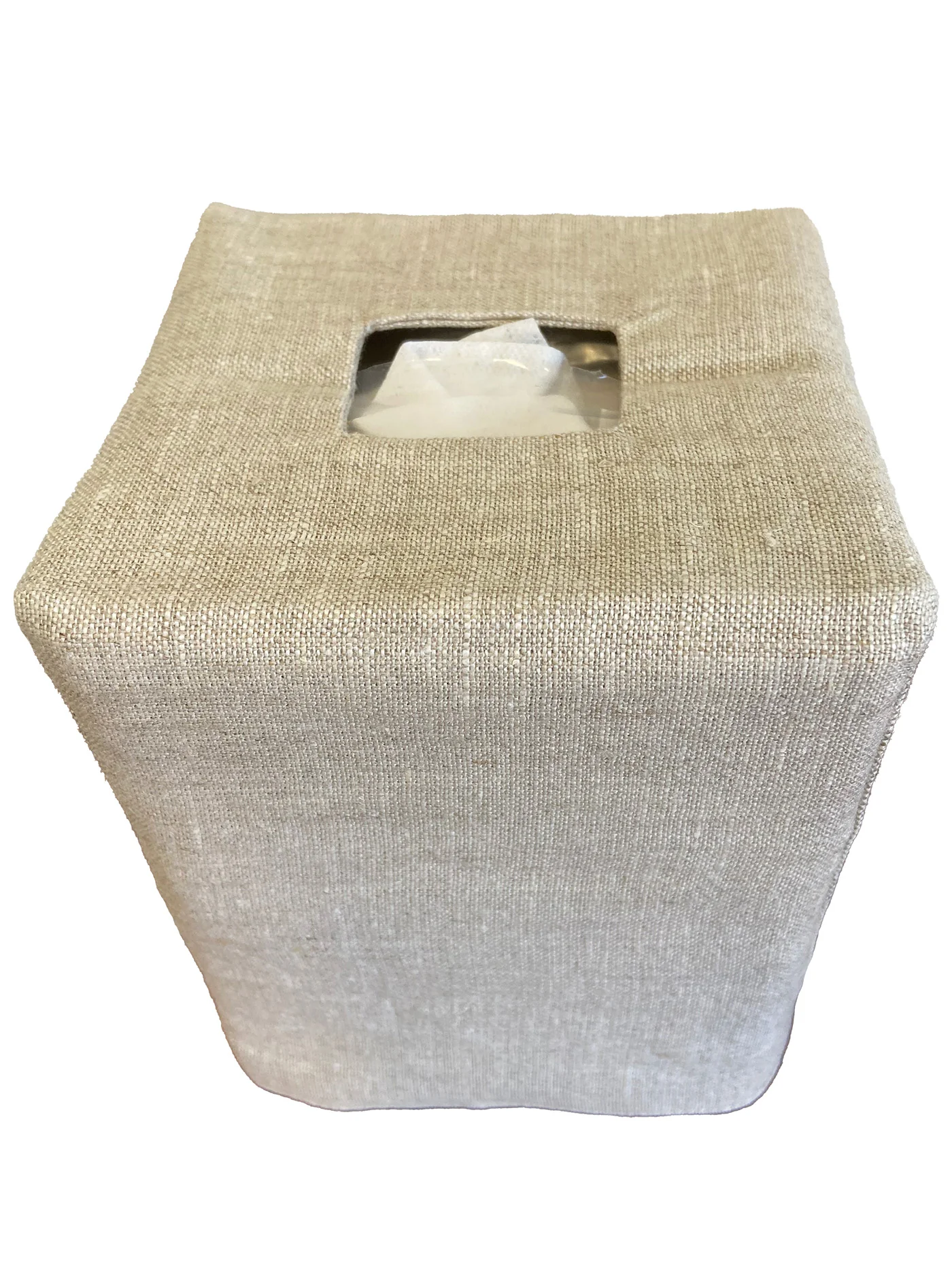 Tissue Box Cover - Natural Linen / Cotton, No Embroidery - Image 3