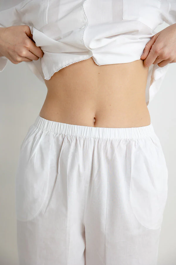 Christine White Cotton Pajamas - Image 3