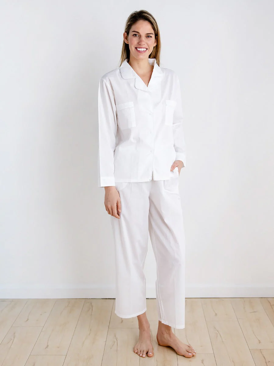 Christine White Cotton Pajamas - Image 4