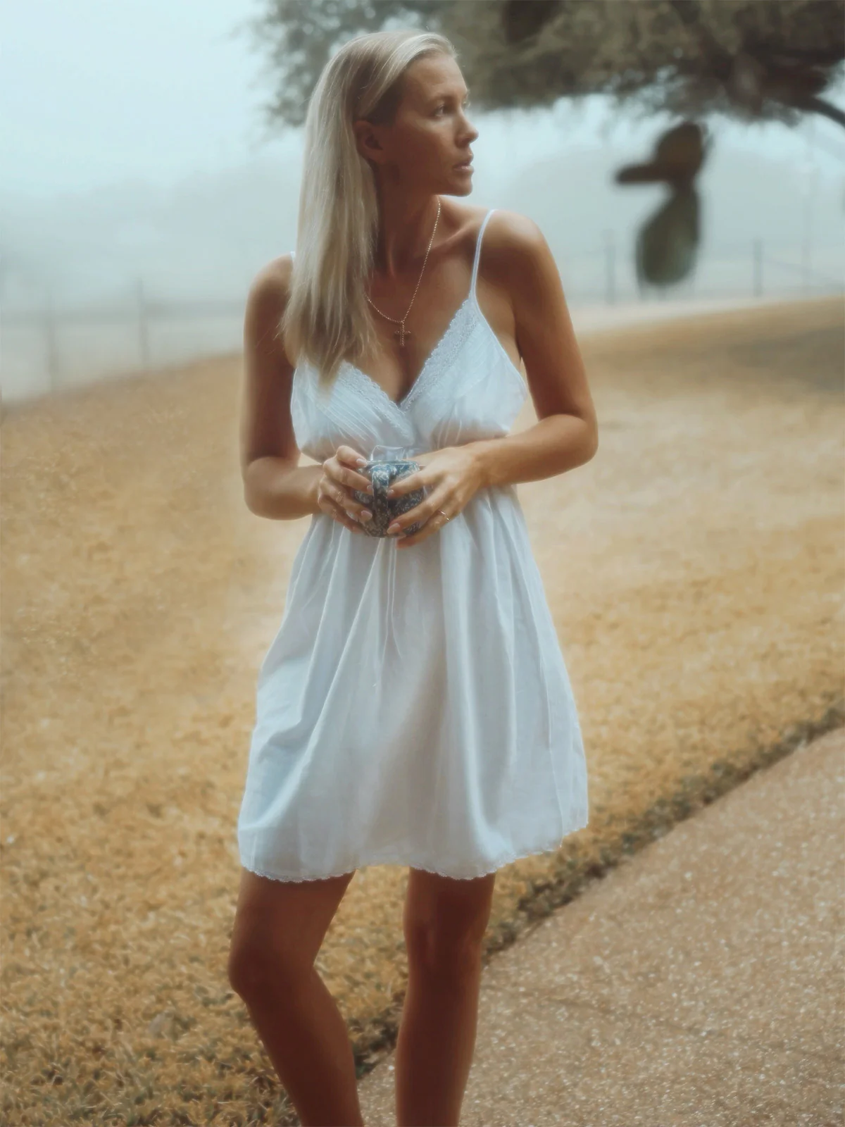 Julie White Cotton Nightgown - Image 9