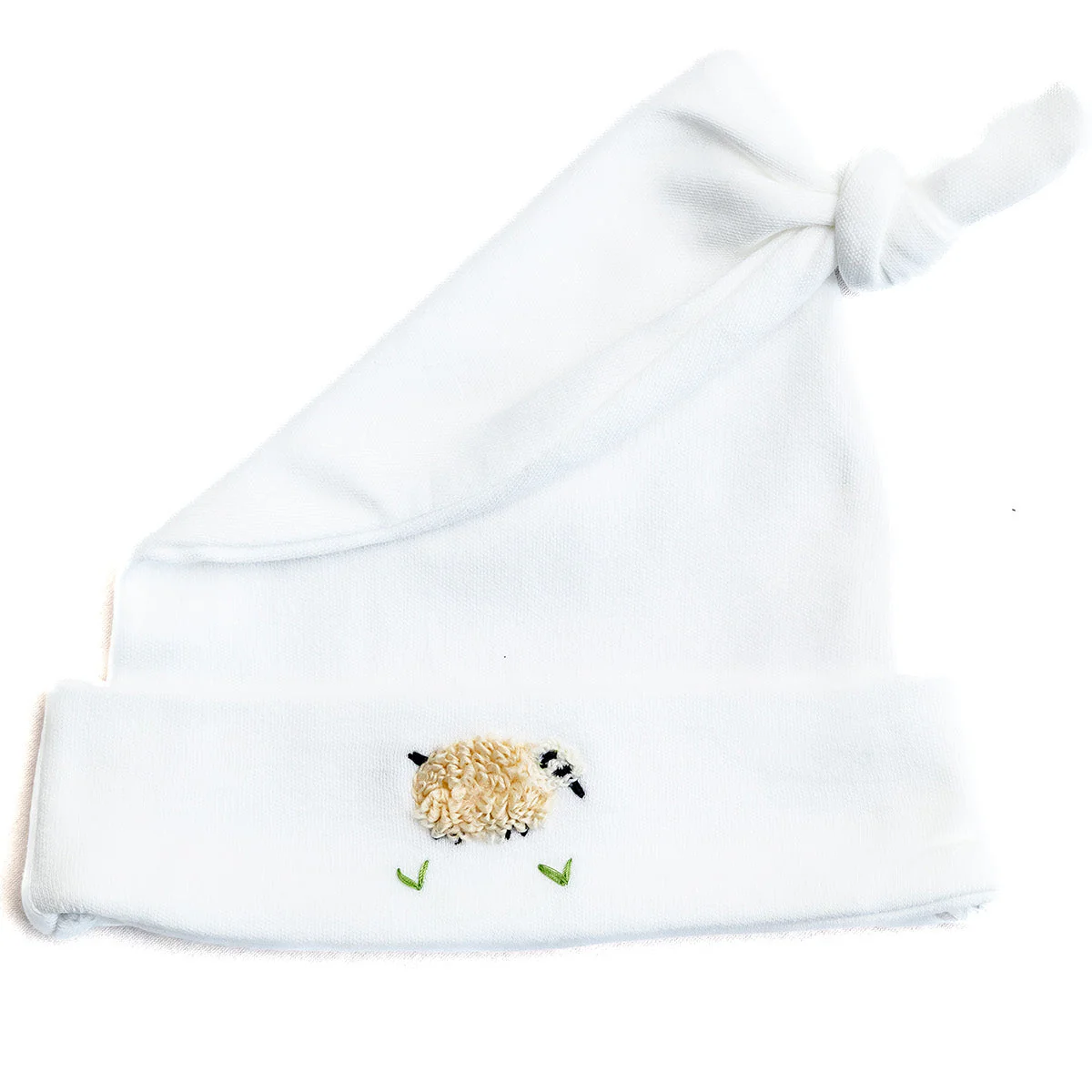 Knotted Baby Hat, Combed Cotton, Pink Sheep - Image 7