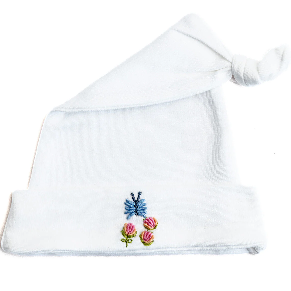 Knotted Baby Hat, Combed Cotton, Pink Sheep - Image 4