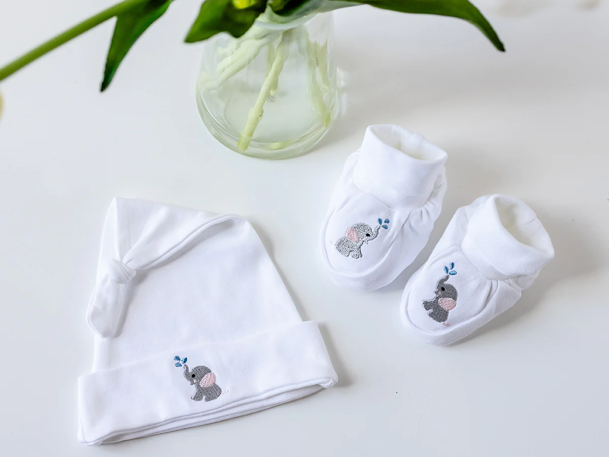 Knotted Baby Hat, Combed Cotton, Pink Sheep - Image 12