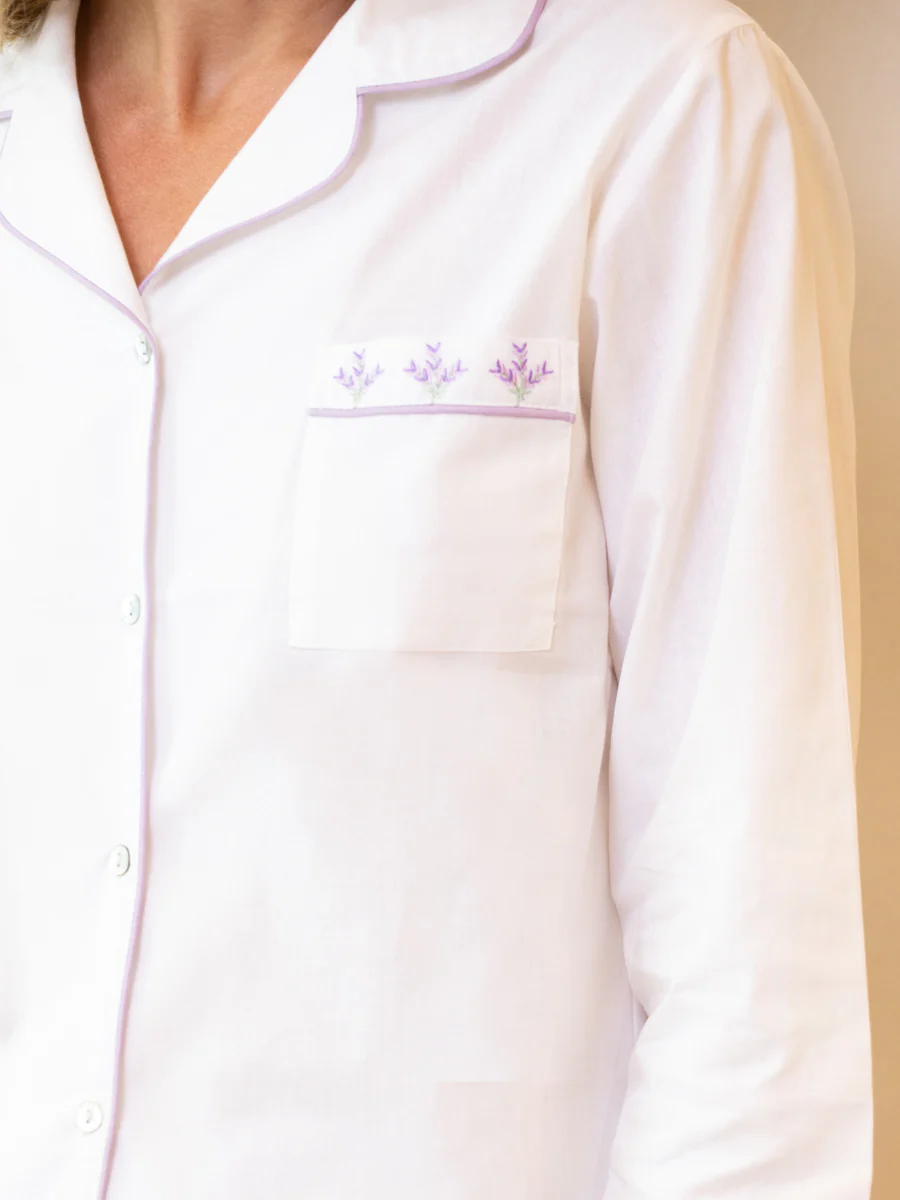 Luna White Cotton Pajamas - Image 6