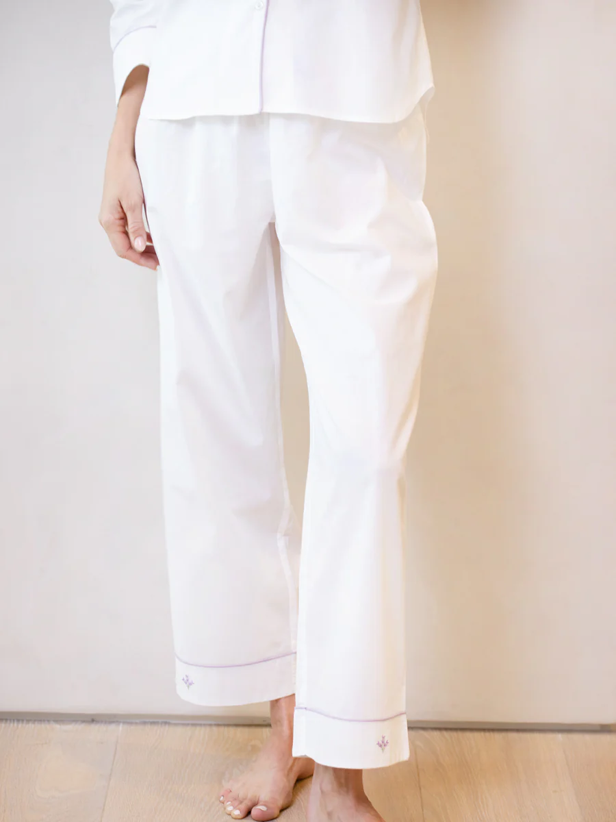 Luna White Cotton Pajamas - Image 7