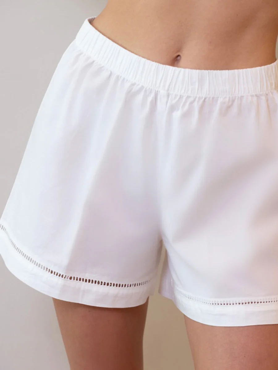 Poppy White Cotton Pajamas - Image 5