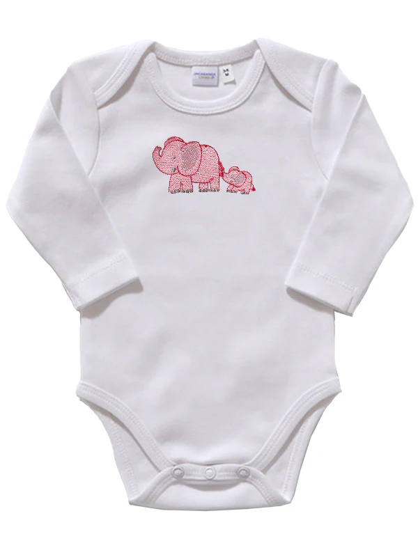 Onesie (Long Sleeve), Combed Cotton, Embroidered - Image 3