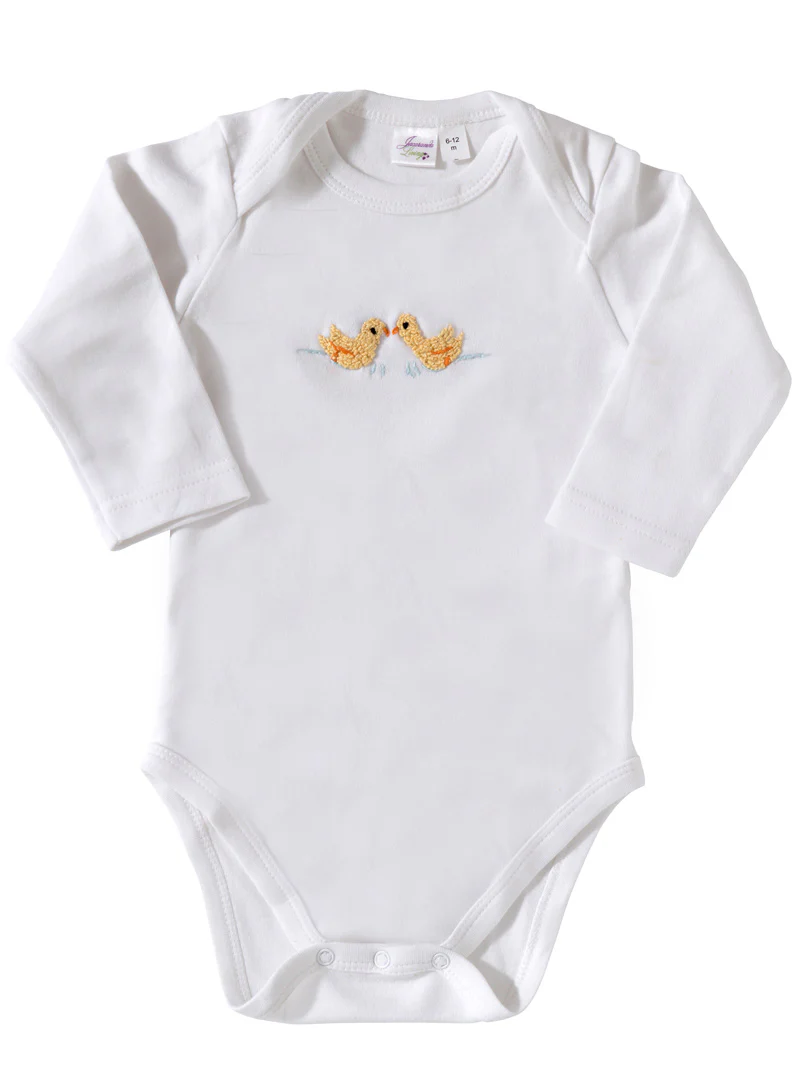 Onesie (Long Sleeve), Combed Cotton, Embroidered - Image 5