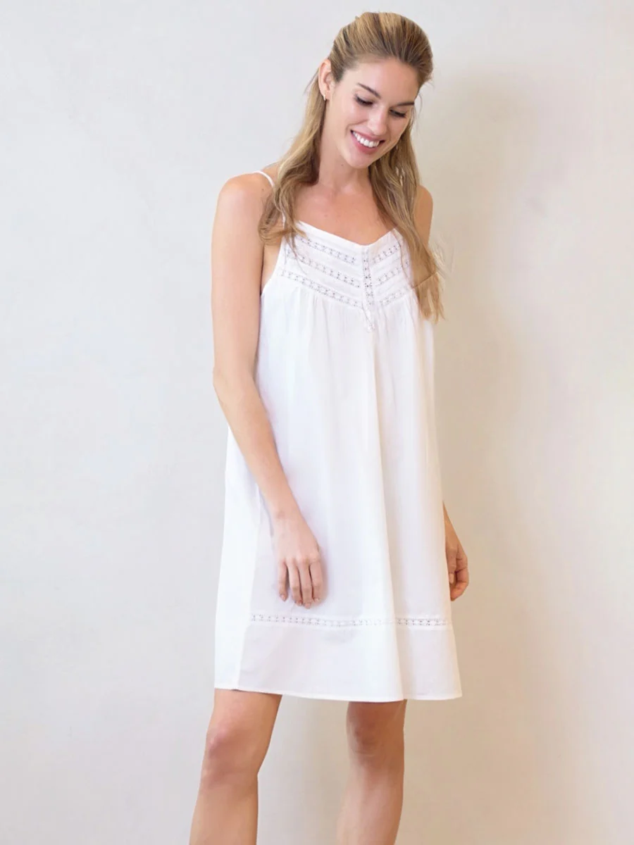 Scarlett White Cotton Nightgown - Image 3