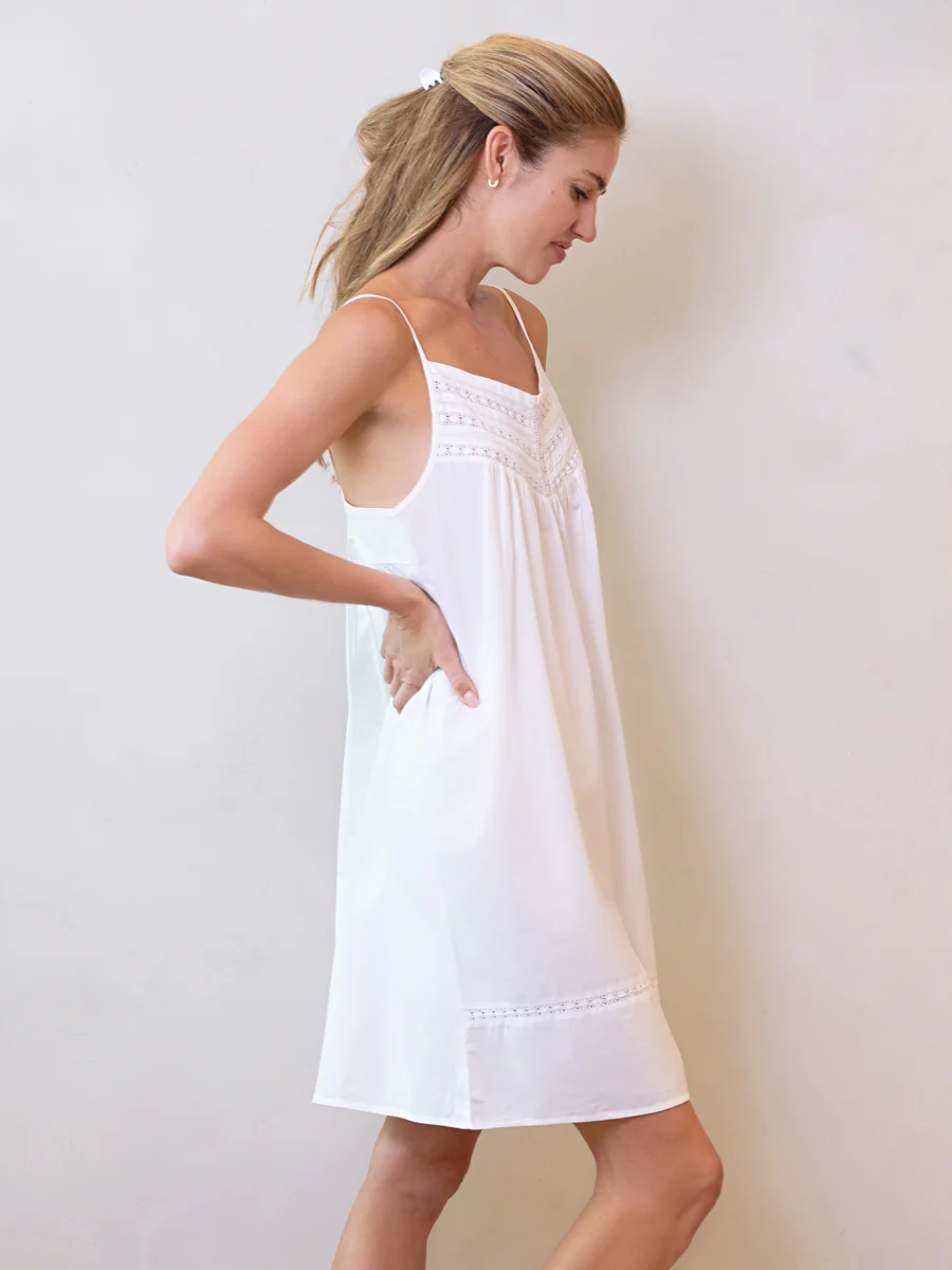 Scarlett White Cotton Nightgown - Image 4