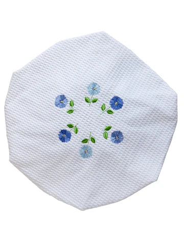 Shower Cap, Waffle Weave, Embroidered Botanical - Image 3