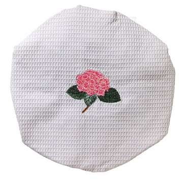 Shower Cap, Waffle Weave, Embroidered Botanical - Image 4