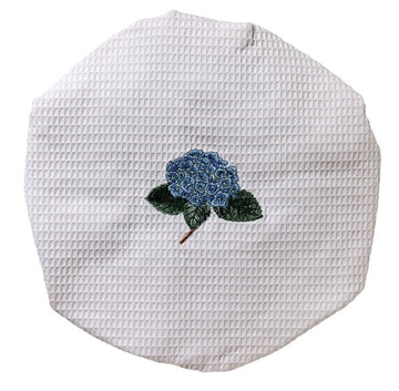 Shower Cap, Waffle Weave, Embroidered Botanical - Image 5