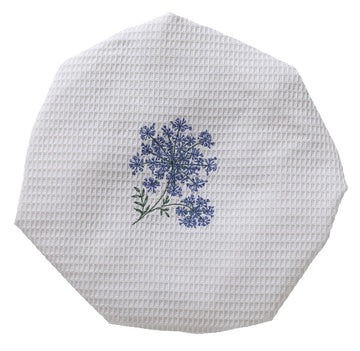 Shower Cap, Waffle Weave, Embroidered Botanical - Image 6