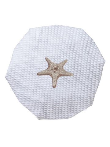 Shower Cap, Waffle Weave, Embroidered Coastal - Image 3