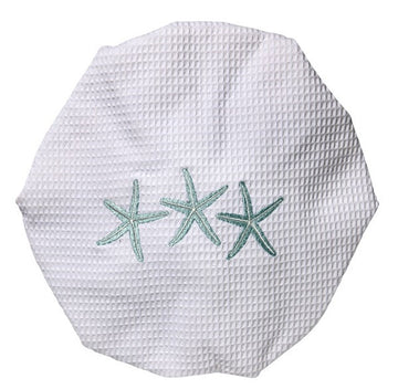 Shower Cap, Waffle Weave, Embroidered Coastal - Image 5