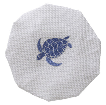 Shower Cap, Waffle Weave, Embroidered Coastal - Image 7